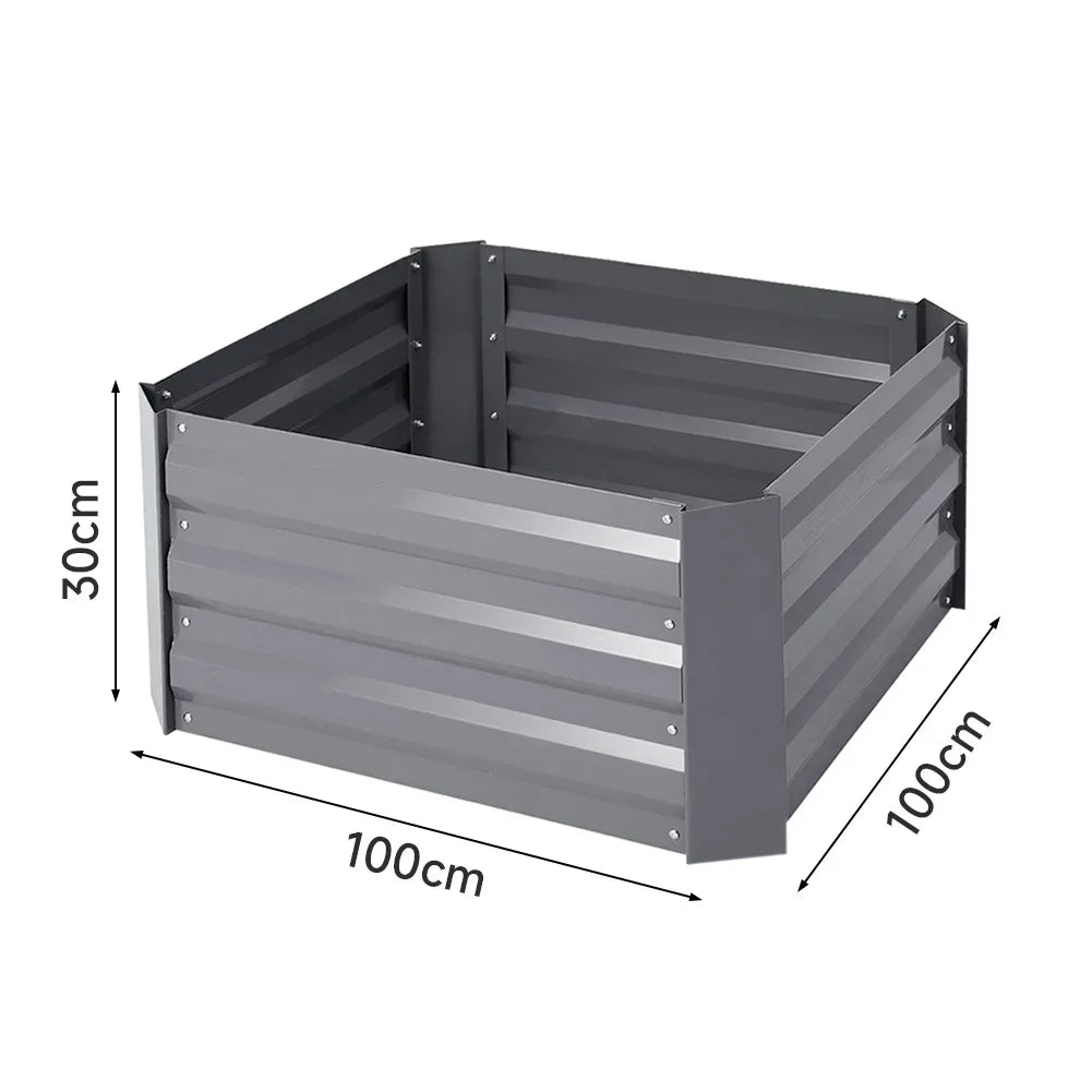 Durable Elevated Garden Bed 4x2ft Black Planter Box
