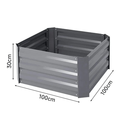 Durable Elevated Garden Bed 4x2ft Black Planter Box