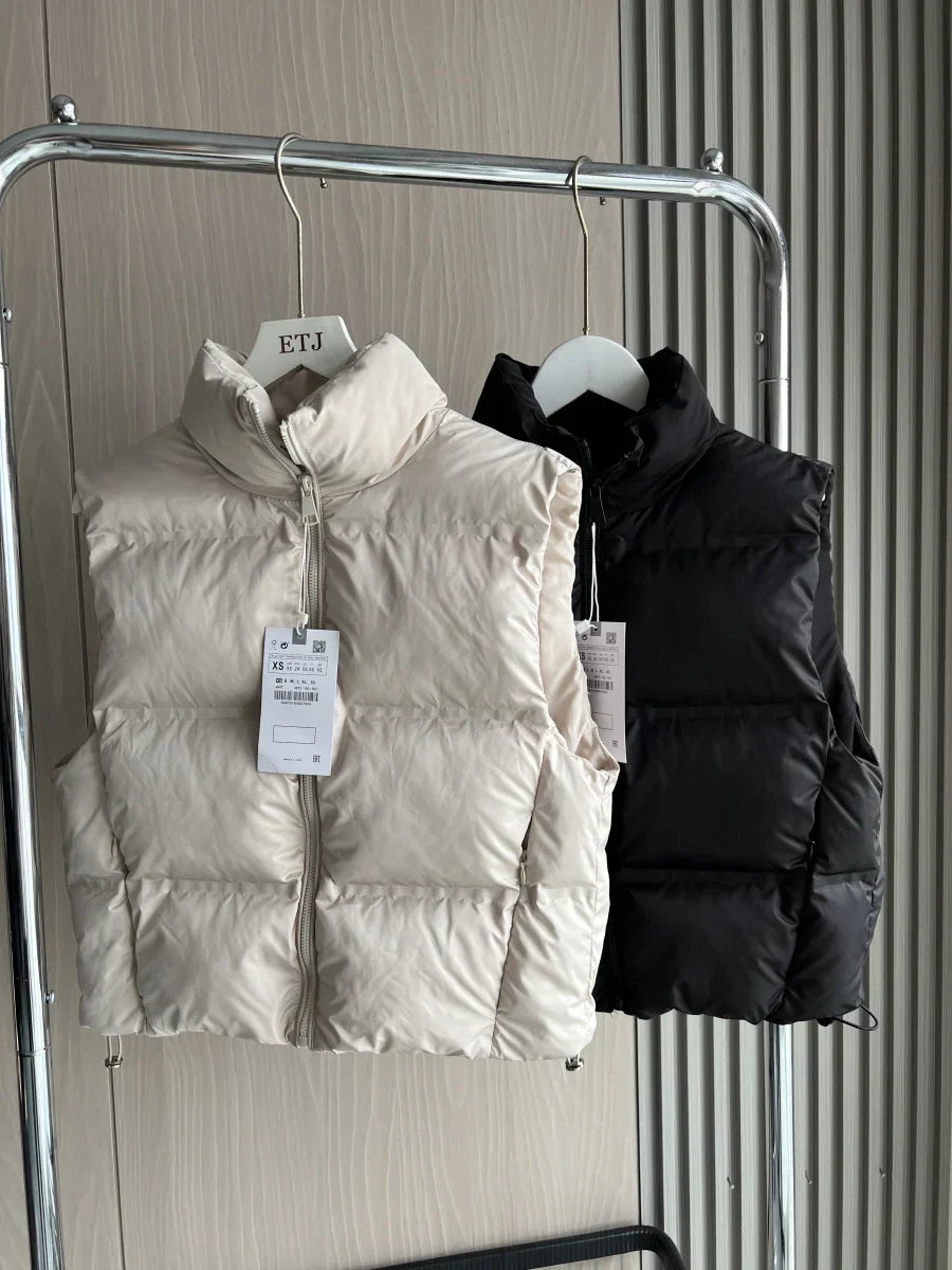 Warm Women's Puffy Jacket - Large Quilted Vest - Luxicro