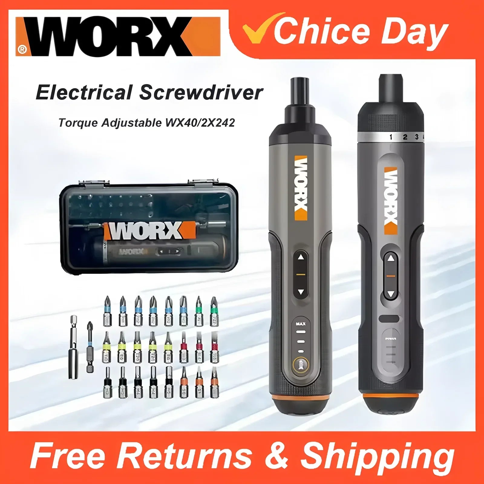 Portable USB Rechargeable Screwdriver Set 30 Pieces 4V - Luxicro