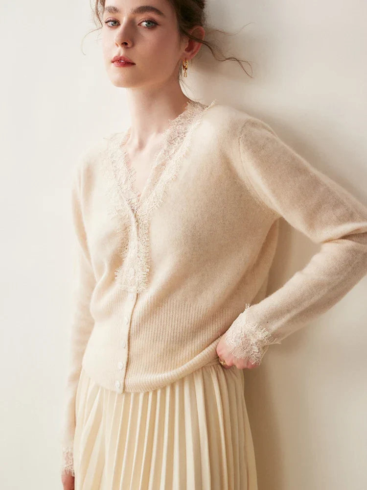 Women's Fit Lace Cardigan Sweater