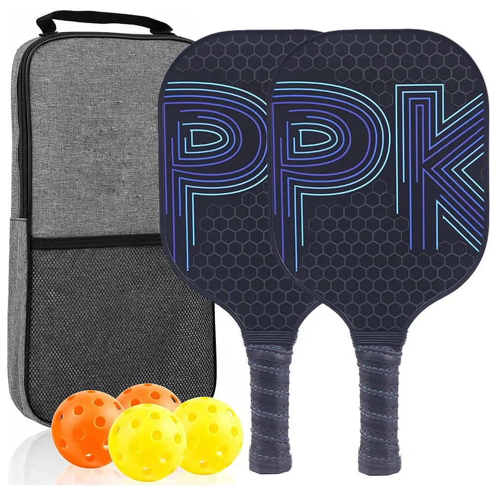 Portable Pickleball Paddle Set with Balls and Bag