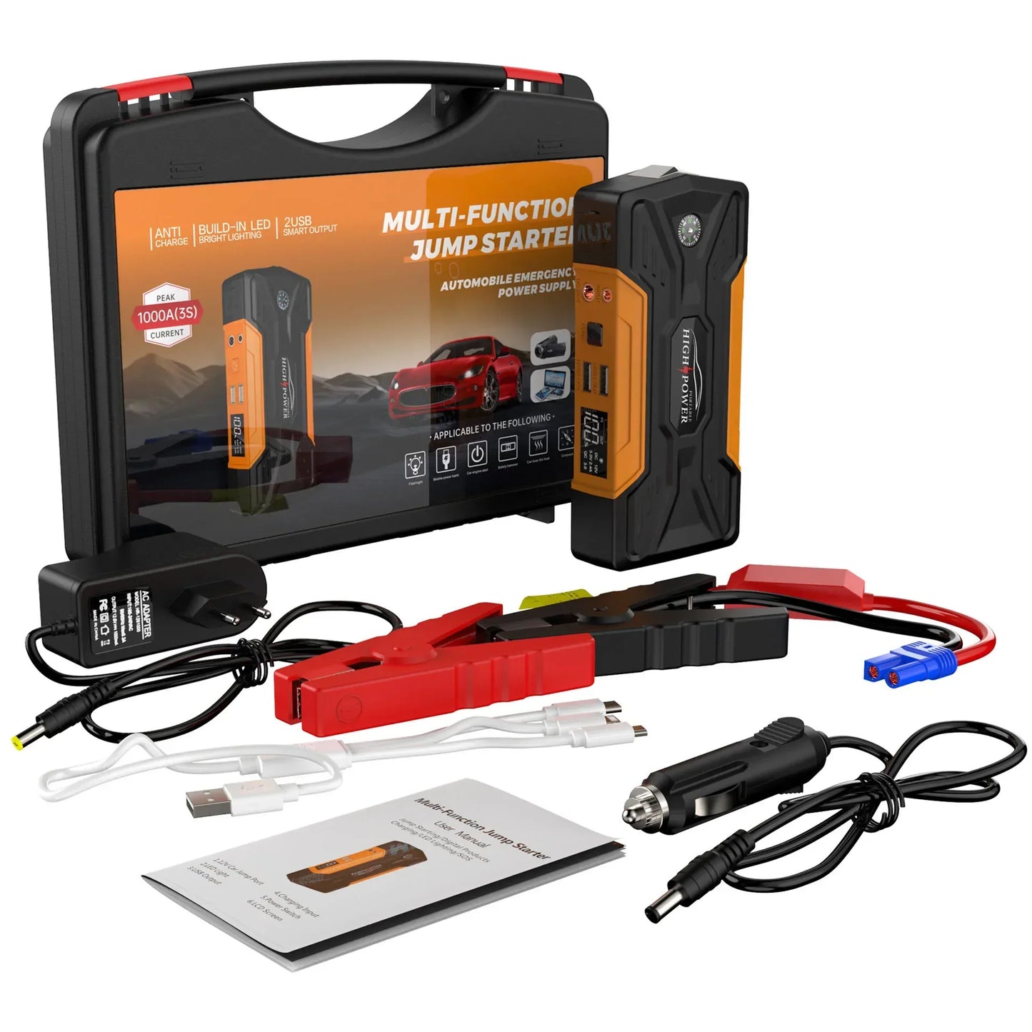 Compact 12V Car Battery Booster Portable Power Pack - Luxicro