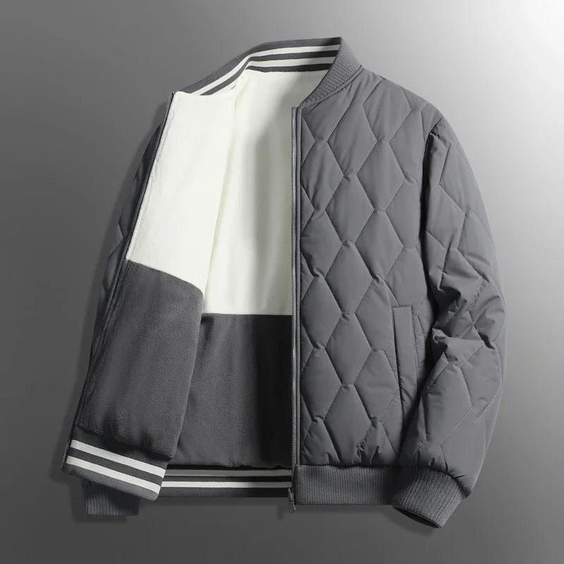 Warm Reversible Quilted Bomber Jacket