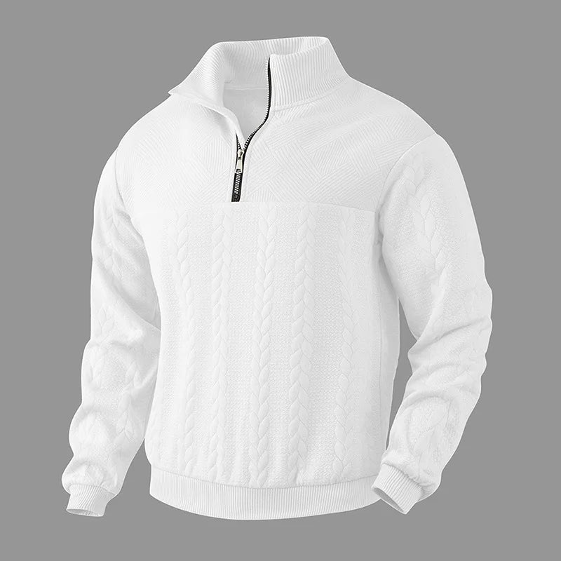 Stylish Cable Knit Quarter Zip Sweater