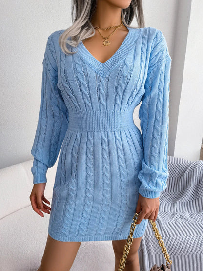 Fitted Knit Sweater Dress