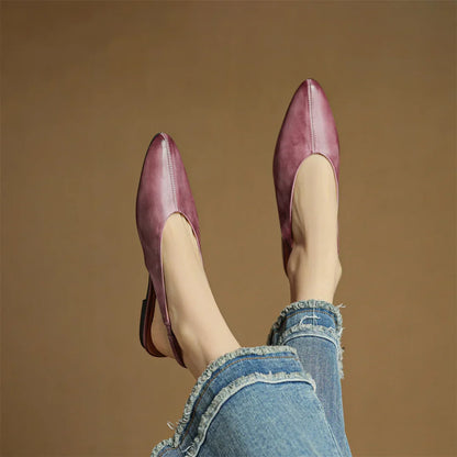 Elegant Pointed Toe Slip On Flats