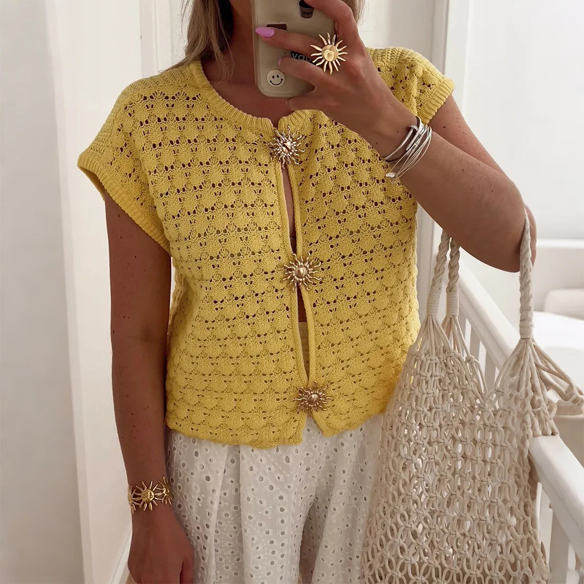 Soft Knitted Crochet Blouse