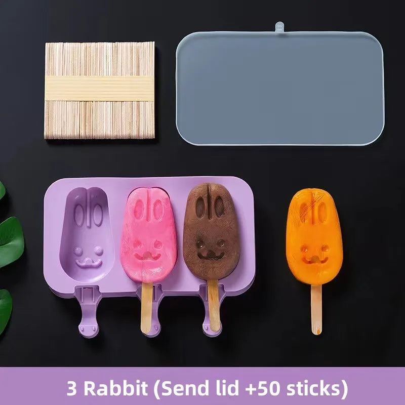 Easy Release Ice Pop Molds Set with Lids