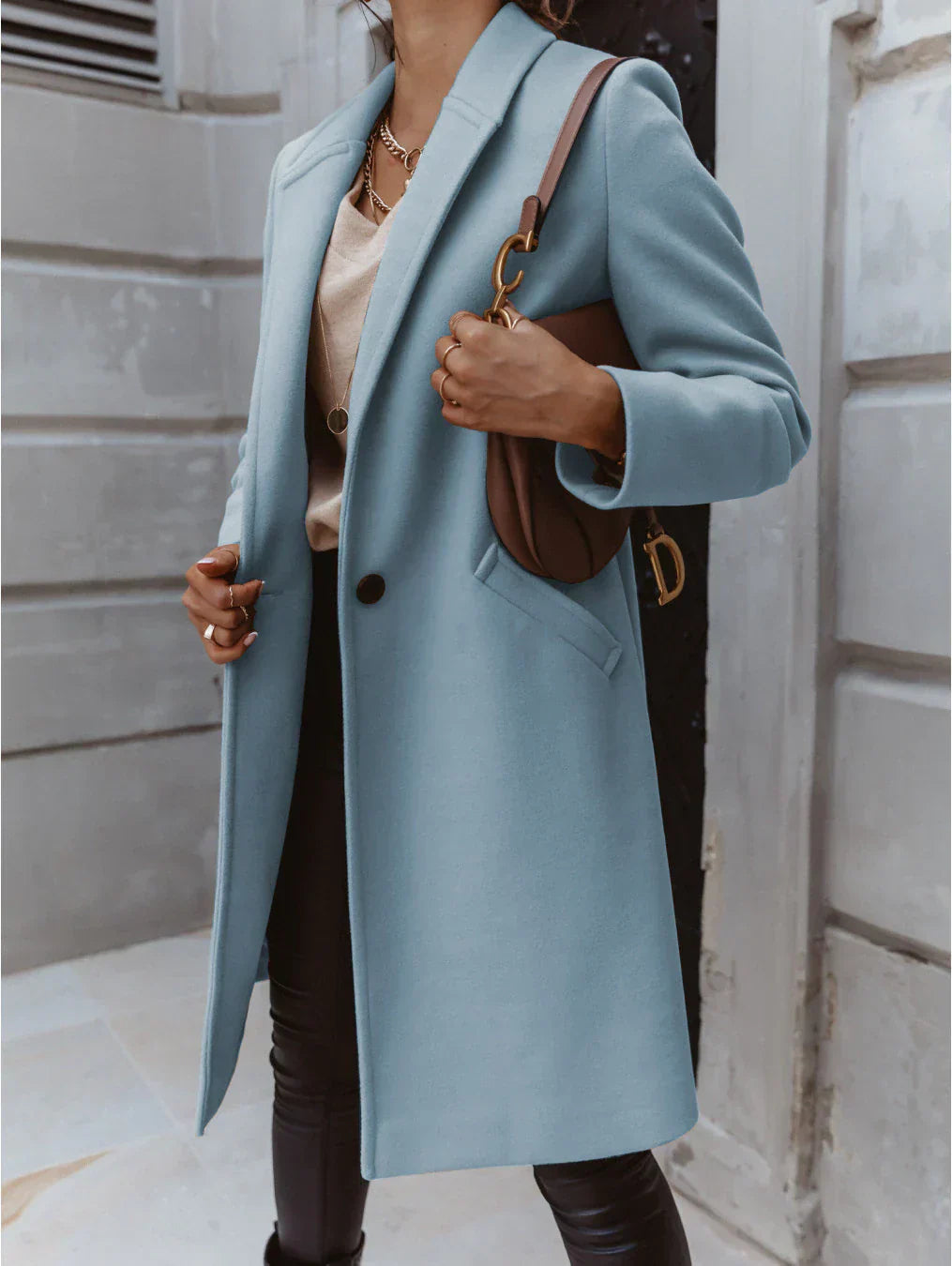 Fashionable Women's Double Breasted Winter Coat