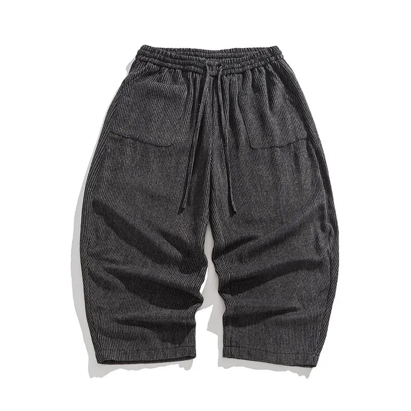 Rugged Textured Cotton Trousers