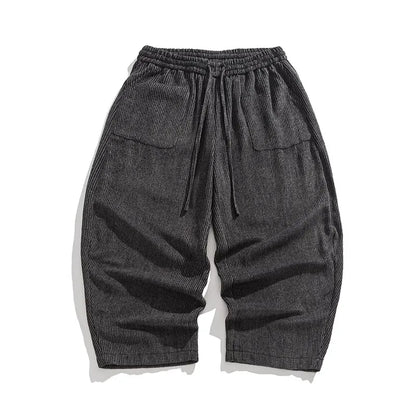 Rugged Textured Cotton Trousers