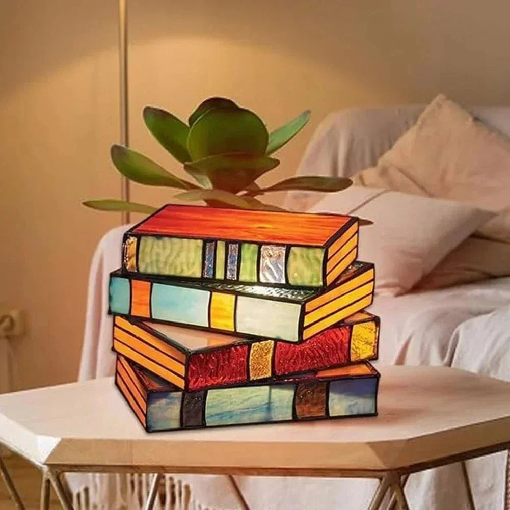 Colorful Glass Book Table Lamp - Luxicro