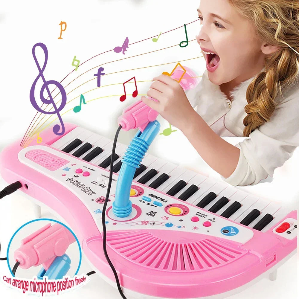 Fun Kids Digital Piano Keyboard with Mic - Luxicro