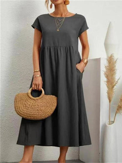Classic Casual Round Neck Dress
