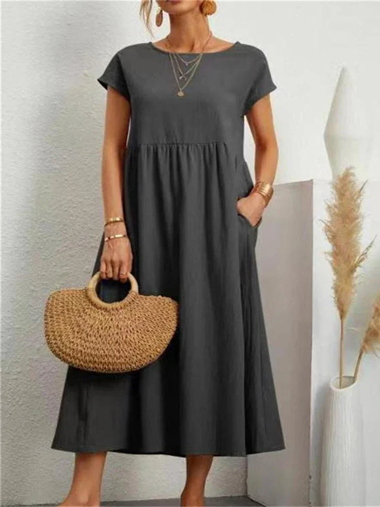 Classic Casual Round Neck Dress