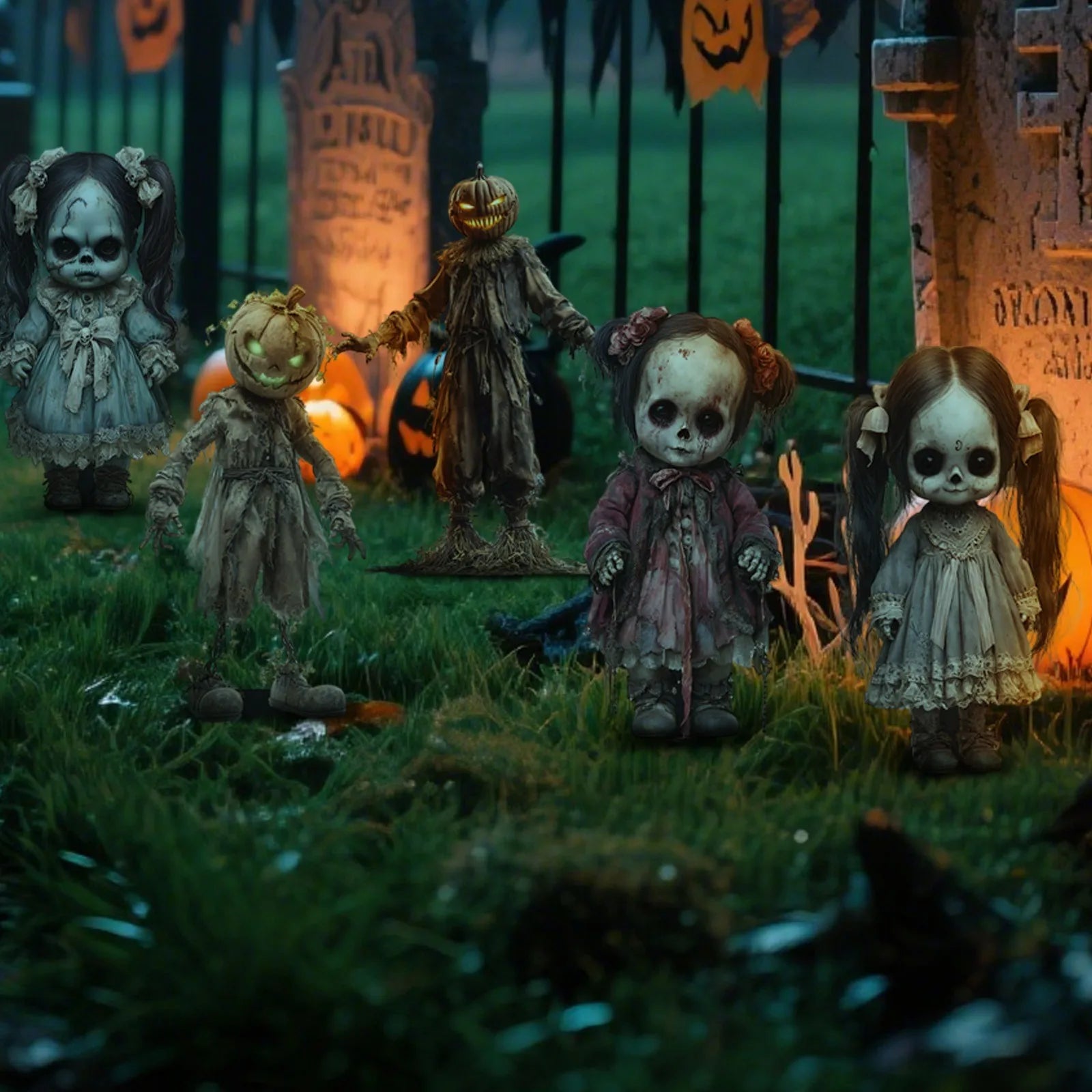 Spooky Outdoor Halloween Yard Decorations Easy Setup - Luxicro