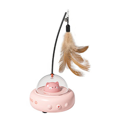 Fun Interactive Cat Toy with Feather Teaser - Rechargeable - Luxicro