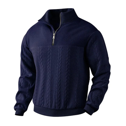 Stylish Cable Knit Quarter Zip Sweater