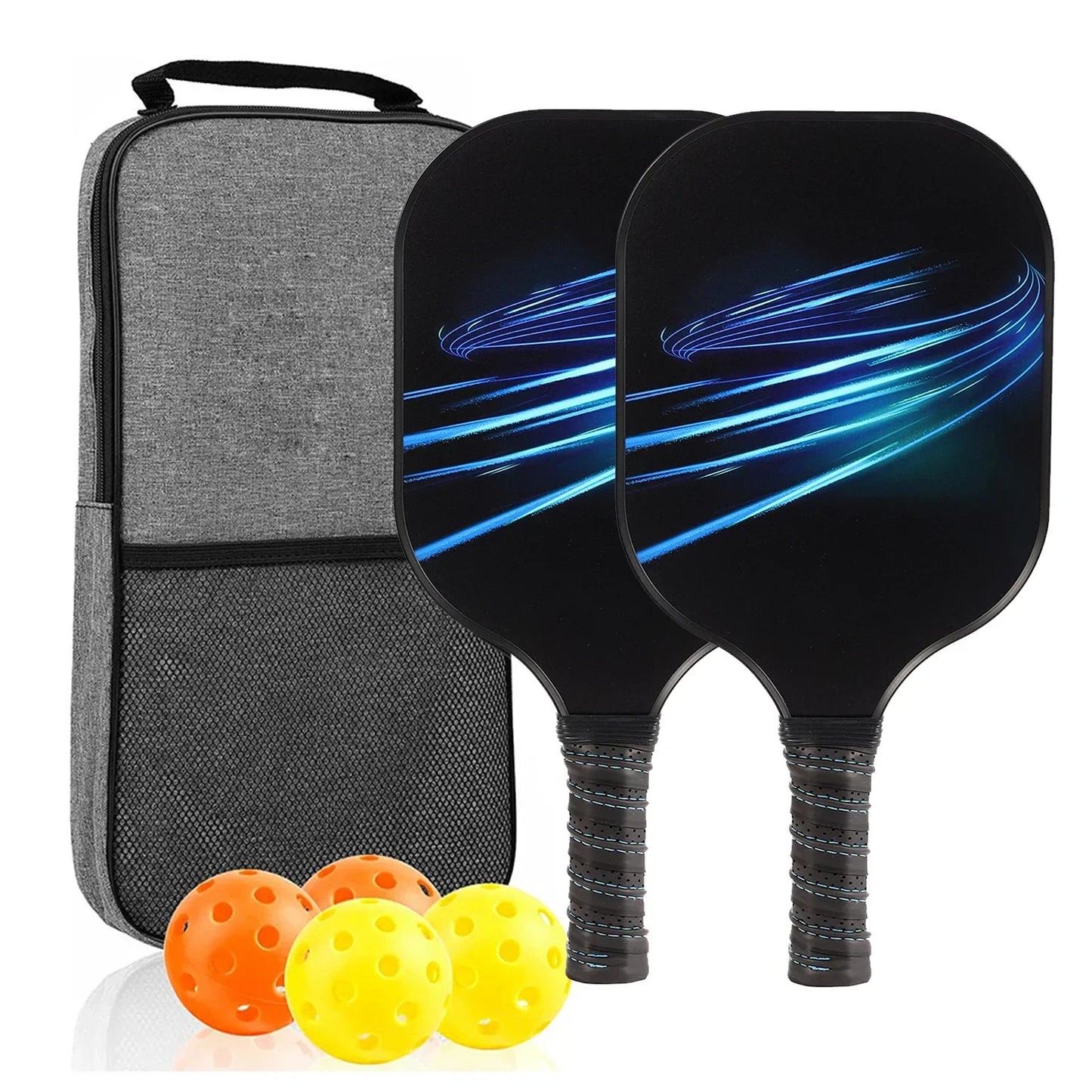 Portable Pickleball Paddle Set with Balls and Bag