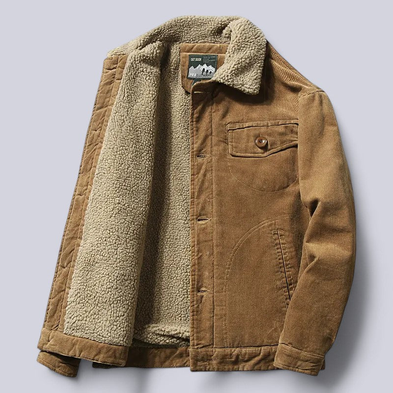 Rugged Textured Cotton Jacket - Vossary
