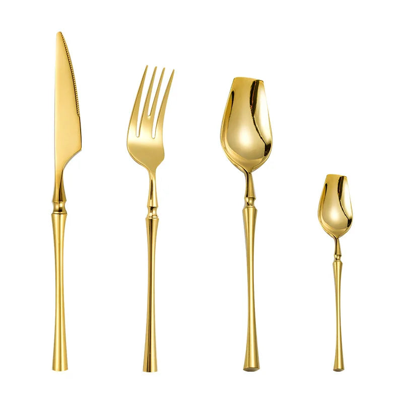 Premium Silver Cutlery Set - Modern Dinner Tableware