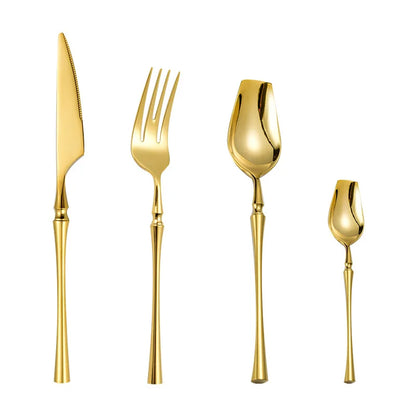 Premium Silver Cutlery Set - Modern Dinner Tableware