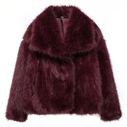 Luxurious Faux Fur Winter Coat, Soft Long Sleeve Jacket