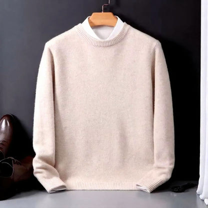 Large Soft Cashmere Crew Neck Sweater for Men - EasyApparels