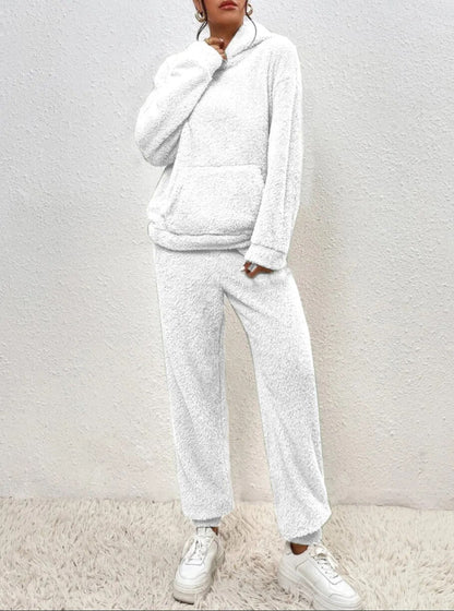 Soft Plush Teddy Hooded Jumpsuit for Lounging Comfort