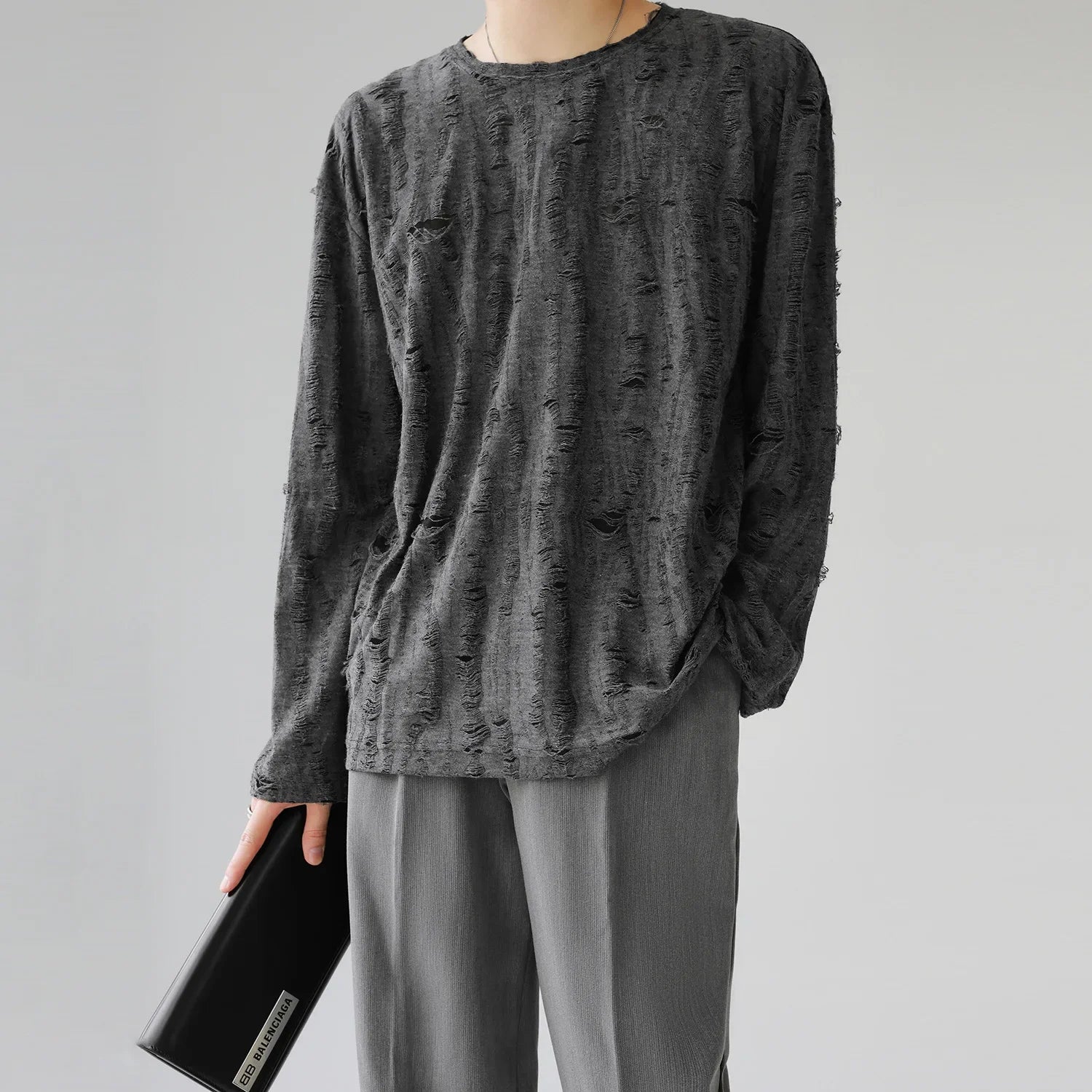 Ripped Vintage Long Sleeve Top - EasyApparels