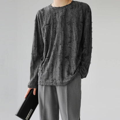 Ripped Vintage Long Sleeve Top - EasyApparels