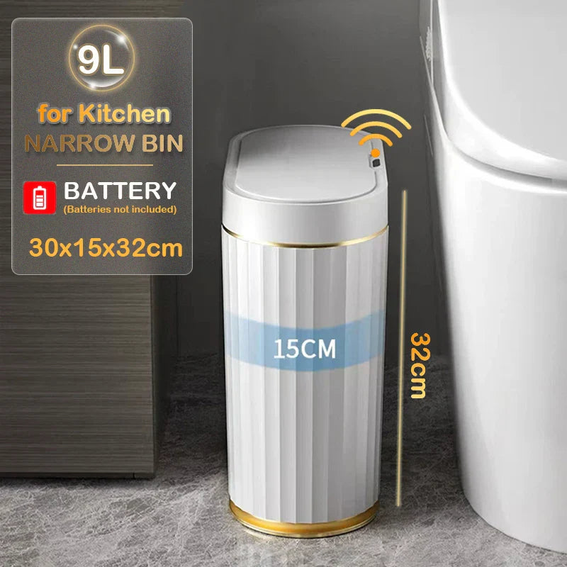 Motion Sensor Slim Stripe Bathroom Waste Can