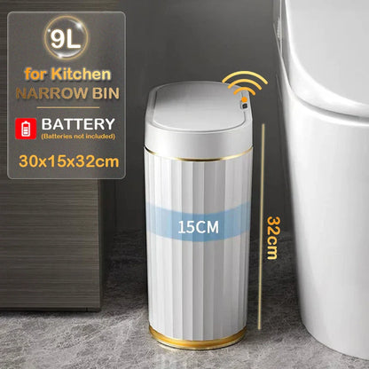 Motion Sensor Slim Stripe Bathroom Waste Can