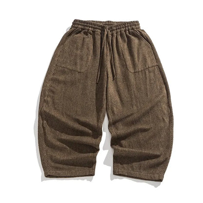 Rugged Textured Cotton Trousers