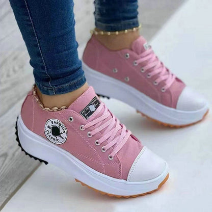 Women's Comfortable White Running Shoes with Cushioning Insoles