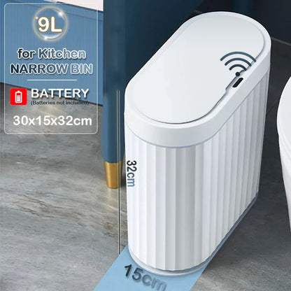 Motion Sensor Slim Stripe Bathroom Waste Can