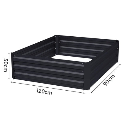 Durable Elevated Garden Bed 4x2ft Black Planter Box