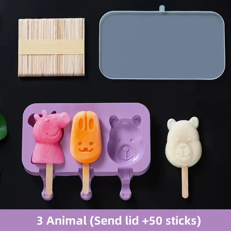 Easy Release Ice Pop Molds Set with Lids