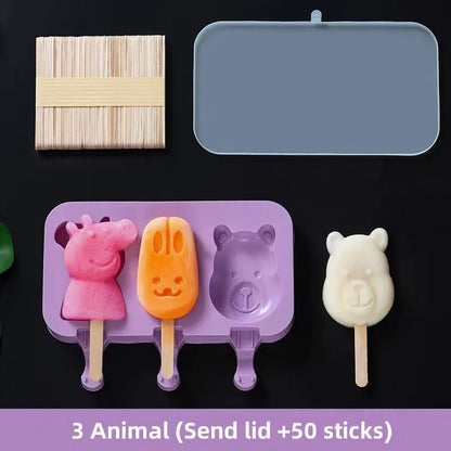 Easy Release Ice Pop Molds Set with Lids