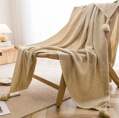 Soft Plush Throw Blanket with Fringe