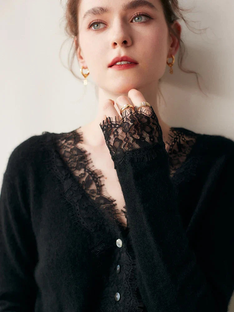 Women's Fit Lace Cardigan Sweater