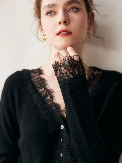 Women's Fit Lace Cardigan Sweater