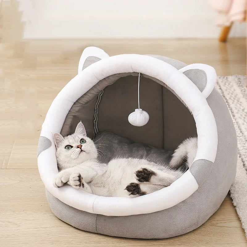 Cozy Hidden Cat Bed Warm Kitty Hut - Luxicro