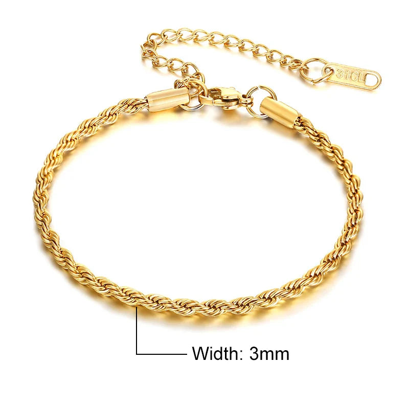 Silver Tone Twisted Cable Chain Bracelet Mens