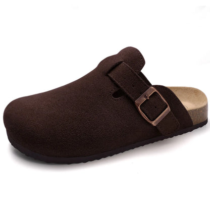 Comfortable Suede Clog Sandals with Soft Insoles