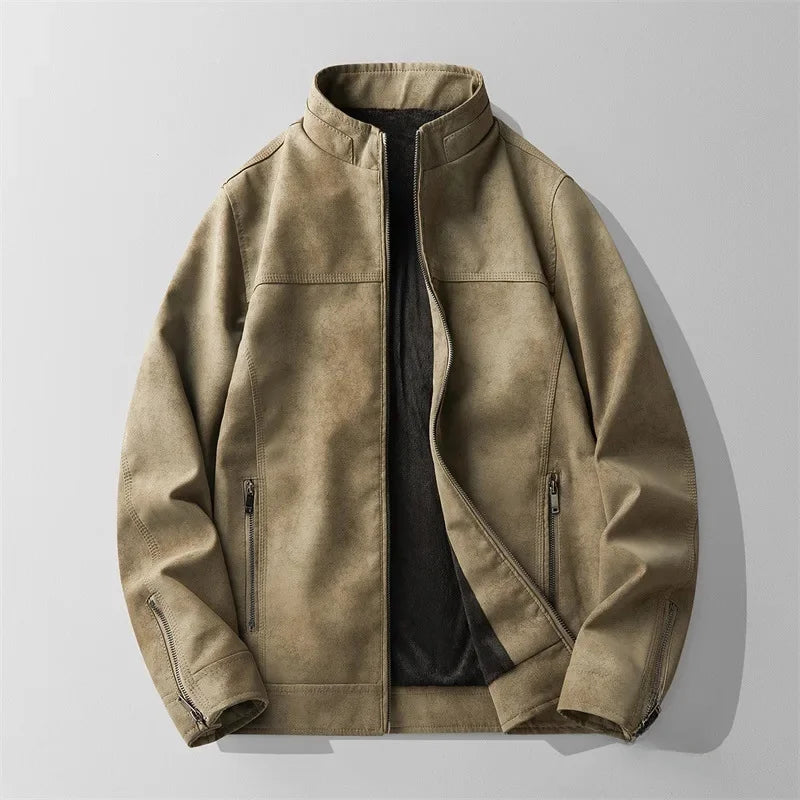 Rugged Leather Outdoor Jacket