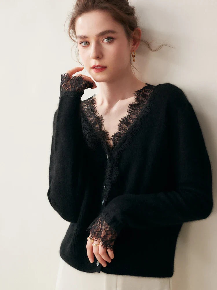 Women's Fit Lace Cardigan Sweater