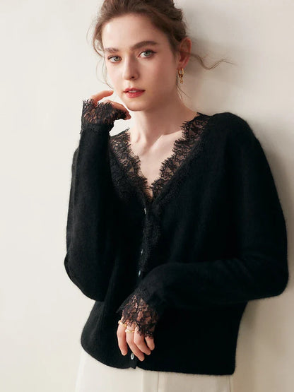 Women's Fit Lace Cardigan Sweater