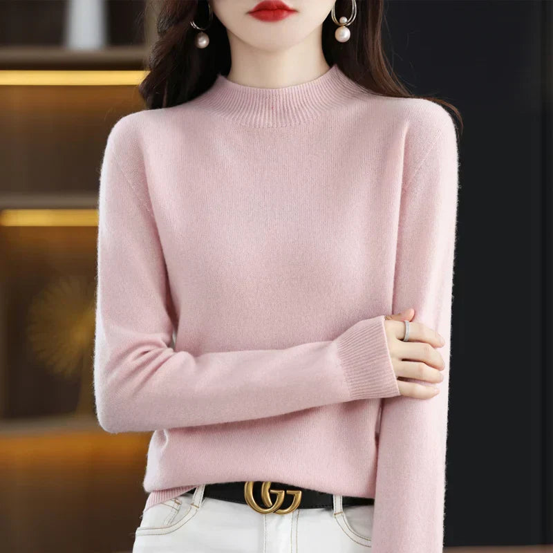 Soft Women's Premium Cashmere Turtle Neck Sweater - Vossary